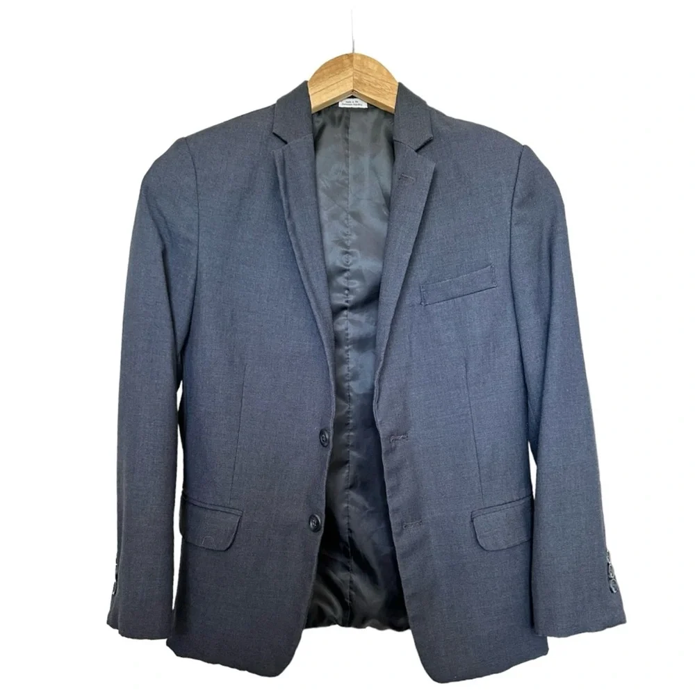 Calvin Klein Boys Gray Suit Jacket Single Breasted 2 Button Size 12 Regular - Picture 8 of 14